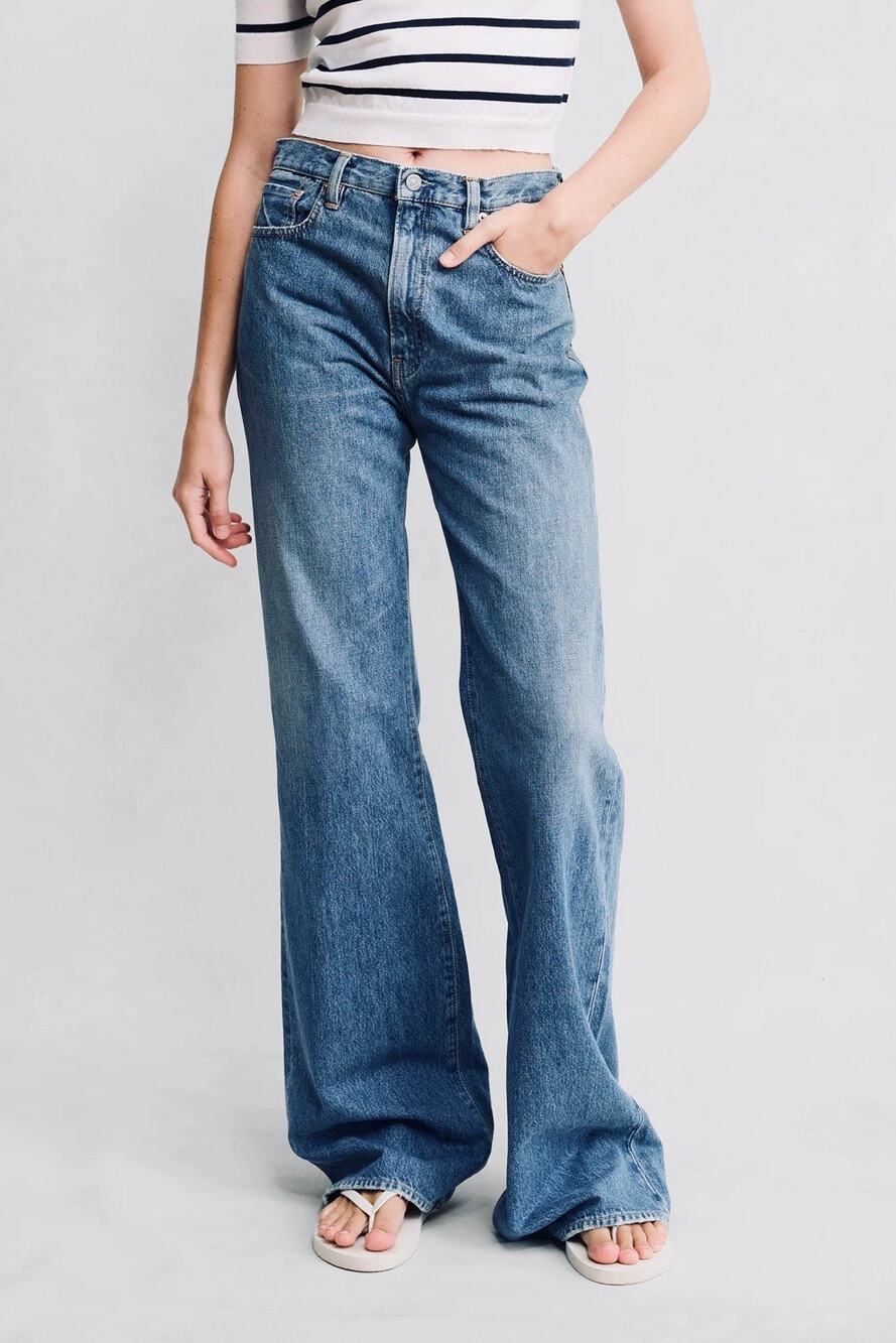Denimist Size 25 Dena Bootcut 100% Cotton Jeans High Rise Flare Blue